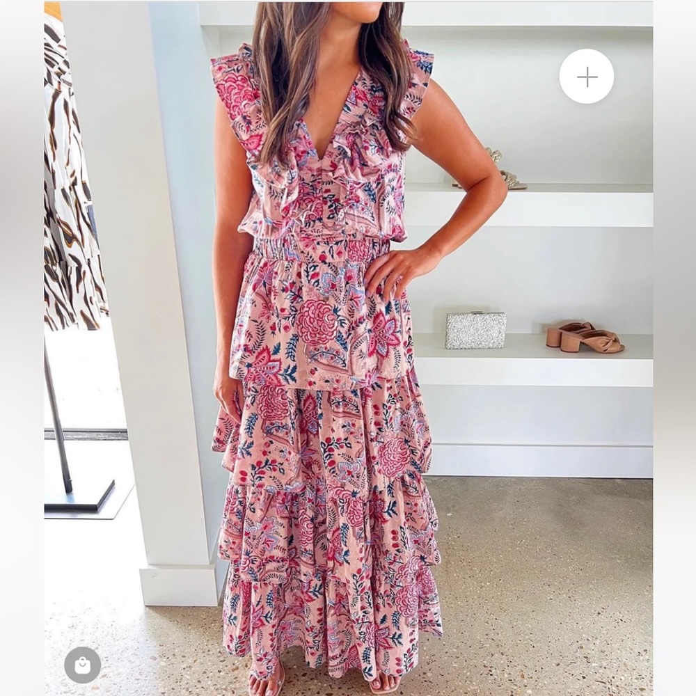 NWT Anna Cate - Charlotte Dress - Peach Blue Floral - Medium